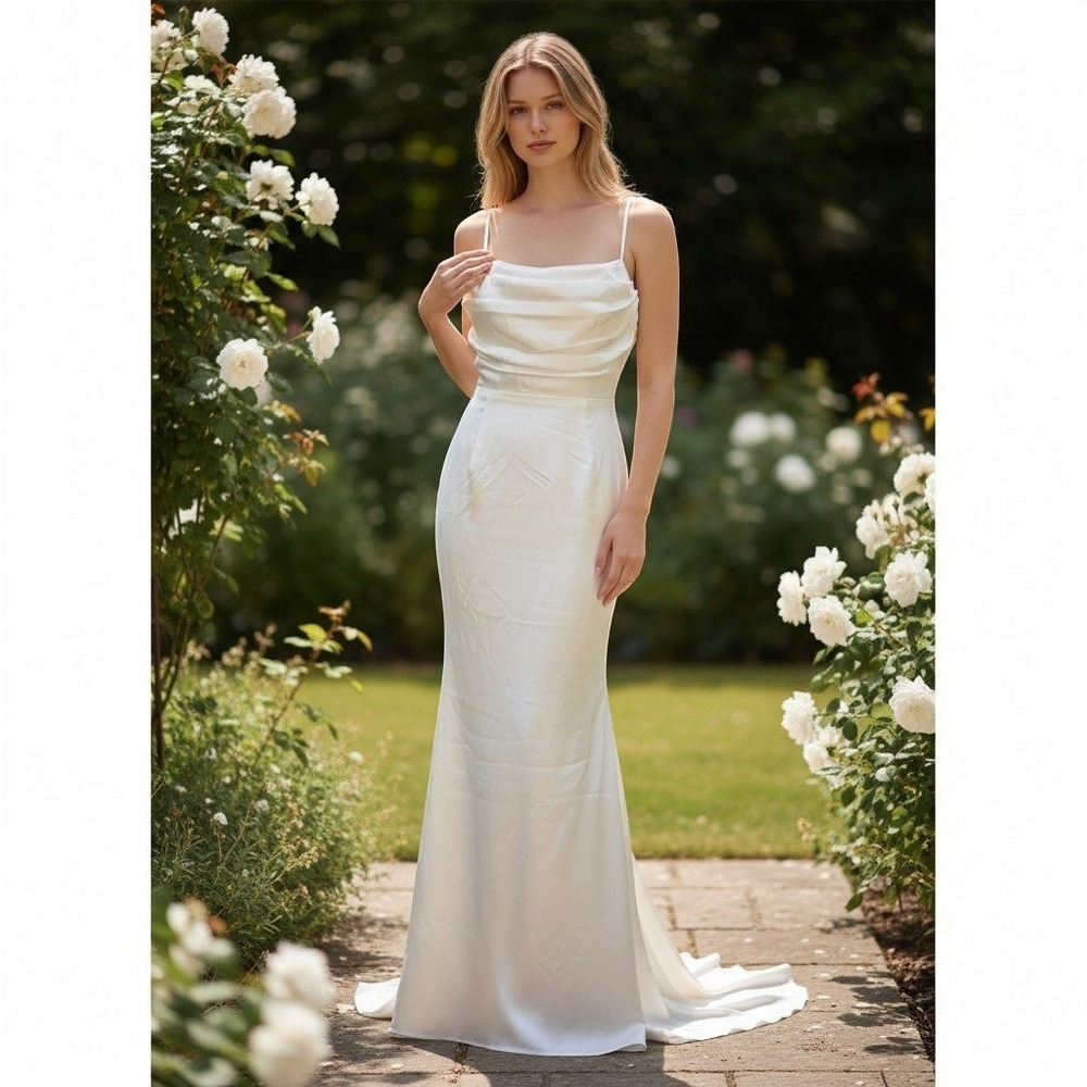 Lulus White Dress, Formal Wedding Dress, Special Occasion, Women's Small /#9220
